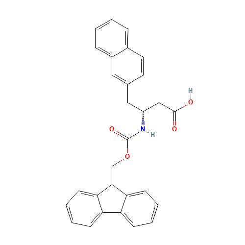FMOC-(R)-3-AMINO-4-(2-NAPHTHYL)-BUTYRIC ACID (CAS: 269398-91-6) - Chemical Structure and Molecular Formula 