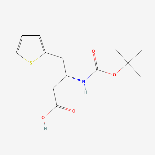 BOC-(R)-3-AMINO-4-(2-THIENYL)-BUTYRIC ACID (CAS: 269726-89-8) - Chemical Structure and Molecular Formula 