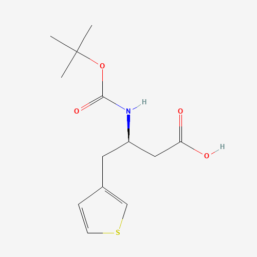 BOC-(R)-3-AMINO-4-(3-THIENYL)-BUTYRIC ACID (CAS: 269726-92-3) - Chemical Structure and Molecular Formula 