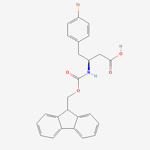 FMOC-(S)-3-AMINO-4-(4-BROMO-PHENYL)-BUTYRIC ACID (CAS: 270062-86-7) - Chemical Structure and Molecular Formula 