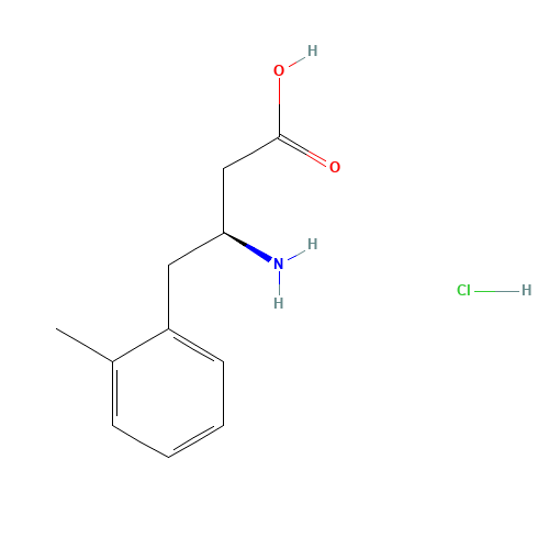 (S)-3-AMINO-4-(2-METHYLPHENYL)BUTANOIC ACID HYDROCHLORIDE (CAS: 270062-89-0) - Chemical Structure and Molecular Formula 