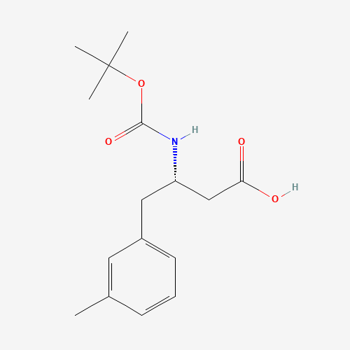 BOC-(S)-3-AMINO-4-(3-METHYL-PHENYL)-BUTYRIC ACID (CAS: 270062-93-6) - Chemical Structure and Molecular Formula 