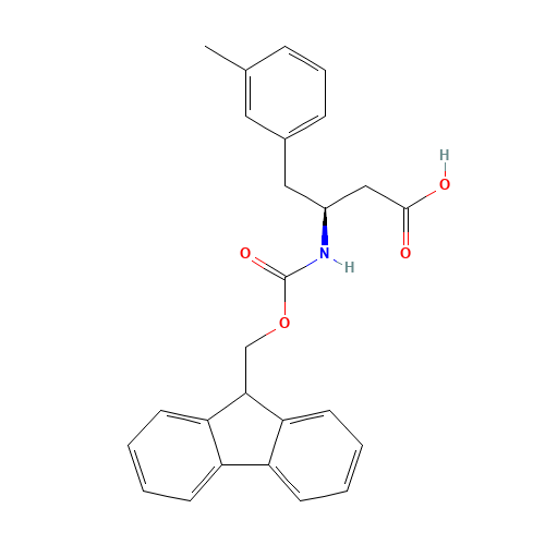 FMOC-(S)-3-AMINO-4-(3-METHYL-PHENYL)-BUTYRIC ACID (CAS: 270062-94-7) - Chemical Structure and Molecular Formula 