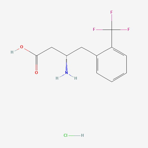 (S)-3-AMINO-4-(2-TRIFLUOROMETHYLPHENYL)BUTANOIC ACID HYDROCHLORIDE (CAS: 270065-73-1) - Chemical Structure and Molecular Formula 