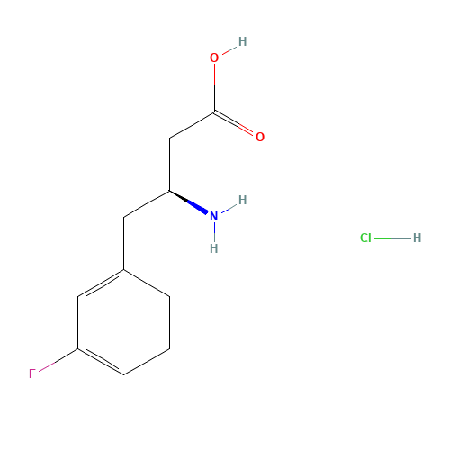 (S)-3-AMINO-4-(3-FLUOROPHENYL)BUTANOIC ACID HYDROCHLORIDE (CAS: 270596-50-4) - Chemical Structure and Molecular Formula 