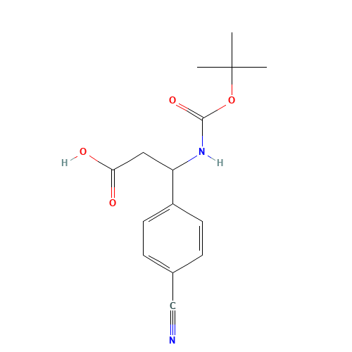 3-N-Boc-3-(4-cyanophenyl)propionic acid (CAS: 282524-88-3) - Chemical Structure and Molecular Formula 
