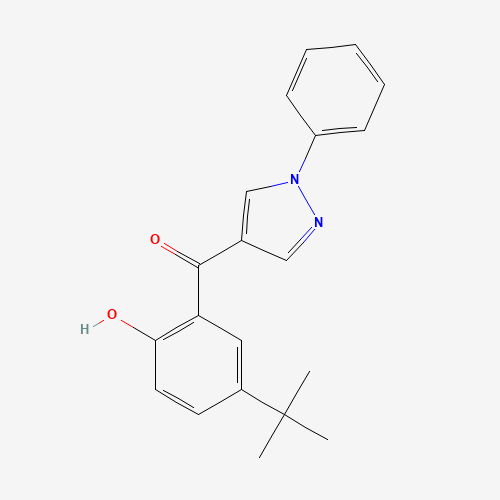 (5-TERT-BUTYL-2-HYDROXYPHENYL)(1-PHENYL-1H-PYRAZOL-4-YL)METHANONE (CAS: 288844-46-2) - Chemical Structure and Molecular Formula 
