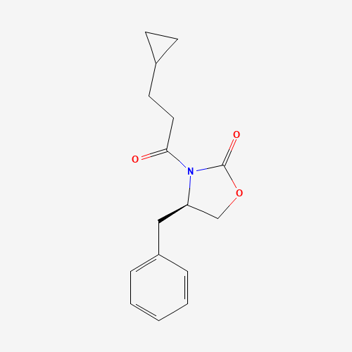 (R)-4-BENZYL-3-(3-CYCLOPROPYL-PROPIONYL)-OXAZOLIDIN-2-ONE (CAS: 289677-11-8) - Chemical Structure and Molecular Formula 