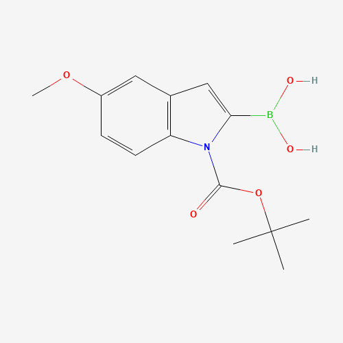 1-(TERT-BUTOXYCARBONYL)-5-METHOXY-1H-INDOL-2-YLBORONIC ACID (CAS: 290331-71-4) - Chemical Structure and Molecular Formula 
