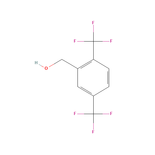 2,5-BIS(TRIFLUOROMETHYL)BENZYL ALCOHOL (CAS: 302911-97-3) - Chemical Structure and Molecular Formula 