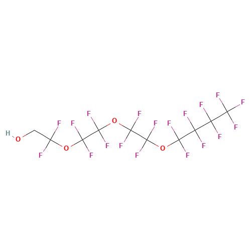 1H,1H-PERFLUORO-3,6,9-TRIOXATRIDECAN-1-OL (CAS: 317817-24-6) - Chemical Structure and Molecular Formula 