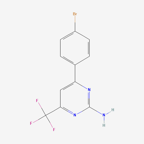 4-(4-BROMOPHENYL)-6-(TRIFLUOROMETHYL)-2-PYRIMIDINYLAMINE (CAS: 327098-68-0) - Chemical Structure and Molecular Formula 