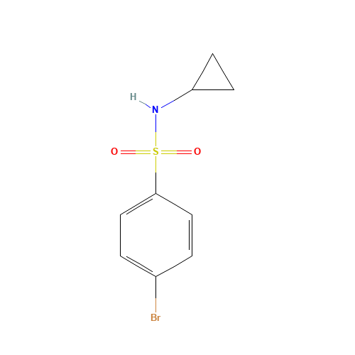 4-BROMO-N-CYCLOPROPYLBENZENESULPHONAMIDE (CAS: 331950-30-2) - Chemical Structure and Molecular Formula 