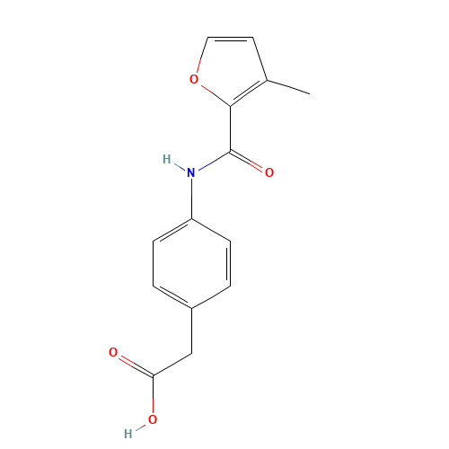 (4-[(3-METHYL-FURAN-2-CARBONYL)-AMINO]-PHENYL)-ACETIC ACID (CAS: 332129-63-2) - Chemical Structure and Molecular Formula 
