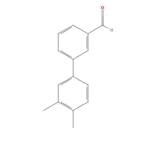 3',4'-DIMETHYL-BIPHENYL-3-CARBALDEHYDE (CAS: 343604-07-9) - Chemical Structure and Molecular Formula 