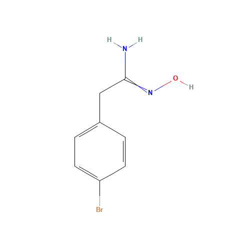 2-(4-BROMO-PHENYL)-N-HYDROXY-ACETAMIDINE (CAS: 422560-40-5) - Chemical Structure and Molecular Formula 