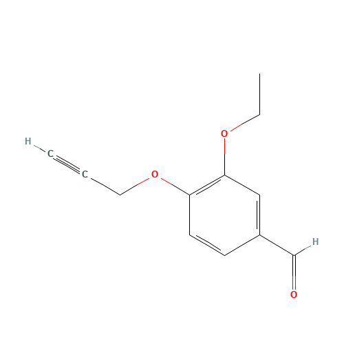 3-ETHOXY-4-PROP-2-YNYLOXY-BENZALDEHYDE (CAS: 428847-37-4) - Chemical Structure and Molecular Formula 