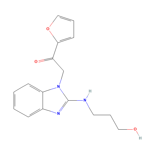 1-FURAN-2-YL-2-[2-(3-HYDROXY-PROPYLAMINO)-BENZOIMIDAZOL-1-YL]-ETHANONE (CAS: 435345-14-5) - Related Chemical Product