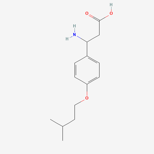 3-AMINO-3-[4-(3-METHYL-BUTOXY)-PHENYL]-PROPIONIC ACID (CAS: 435345-30-5) - Chemical Structure and Molecular Formula 