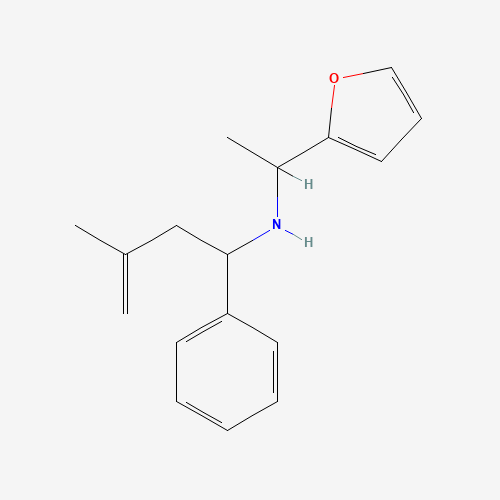 (1-FURAN-2-YL-ETHYL)-(3-METHYL-1-PHENYL-BUT-3-ENYL)-AMINE (CAS: 436096-85-4) - Chemical Structure and Molecular Formula 