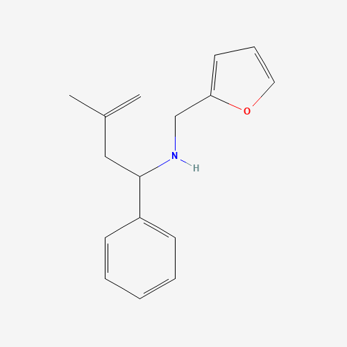 FURAN-2-YLMETHYL-(3-METHYL-1-PHENYL-BUT-3-ENYL)-AMINE (CAS: 436096-86-5) - Chemical Structure and Molecular Formula 