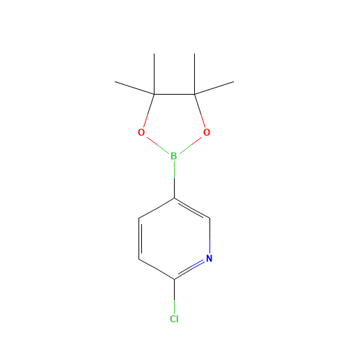 2-CHLORO-5-(4,4,5,5-TETRAMETHYL-1,3,2-DIOXABOROLAN-2-YL)PYRIDINE (CAS: 444120-94-9) - Chemical Structure and Molecular Formula 
