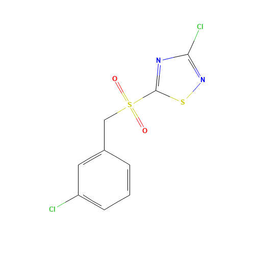 3-CHLORO-5-(3-CHLOROBENZYLSULFONYL)-1,2,4-THIADIAZOLE (CAS: 444791-18-8) - Related Chemical Product