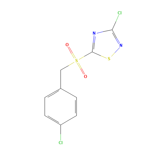 3-CHLORO-5-(4-CHLOROBENZYLSULFONYL)-1,2,4-THIADIAZOLE (CAS: 444791-19-9) - Related Chemical Product