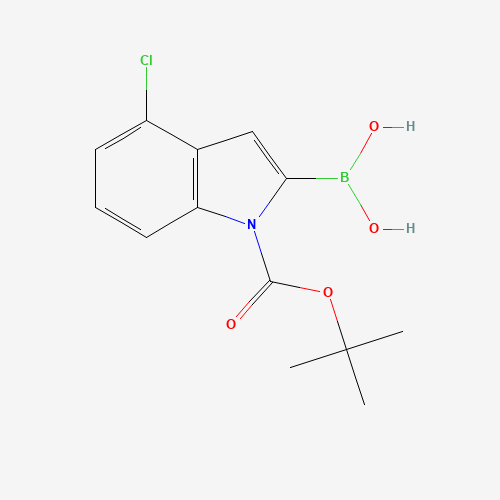4-CHLORO-N-(BOC)-INDOLE-2-BORONIC ACID (CAS: 475102-11-5) - Chemical Structure and Molecular Formula 
