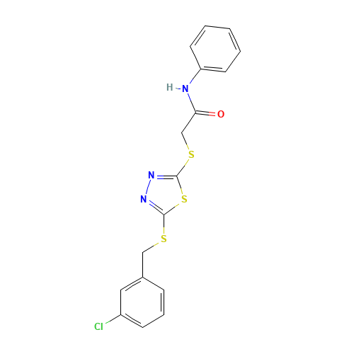 2-[5-(3-CHLOROBENZYLTHIO)-1,3,4-THIADIAZOL-2-YLTHIO]-N-PHENYLACETAMIDE (CAS: 494763-23-4) - Related Chemical Product