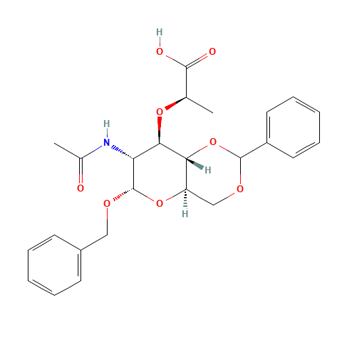 2-[[7-(ACETYLAMINO)-6-(BENZYLOXY)-2-PHENYLPERHYDROPYRANO[3,2-D][1,3]DIOXIN-8-YL]OXY]PROPANOIC ACID (CAS: 499104-69-7) - Related Chemical Product