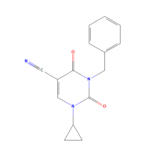 3-BENZYL-1-CYCLOPROPYL-2,4-DIOXO-1,2,3,4-TETRAHYDROPYRIMIDINE-5-CARBONITRILE (CAS: 519056-48-5) - Related Chemical Product