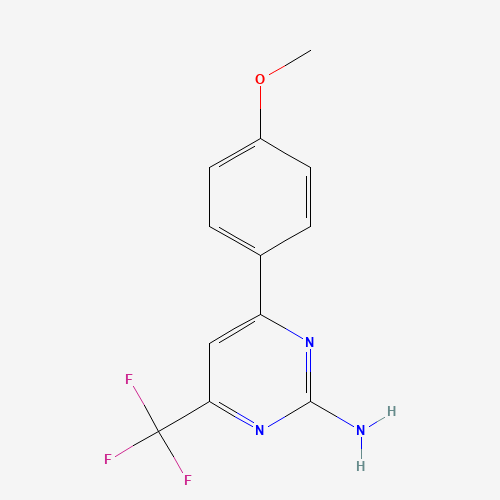 4-(4-METHOXYPHENYL)-6-(TRIFLUOROMETHYL)PYRIMIDIN-2-AMINE (CAS: 519056-51-0) - Chemical Structure and Molecular Formula 