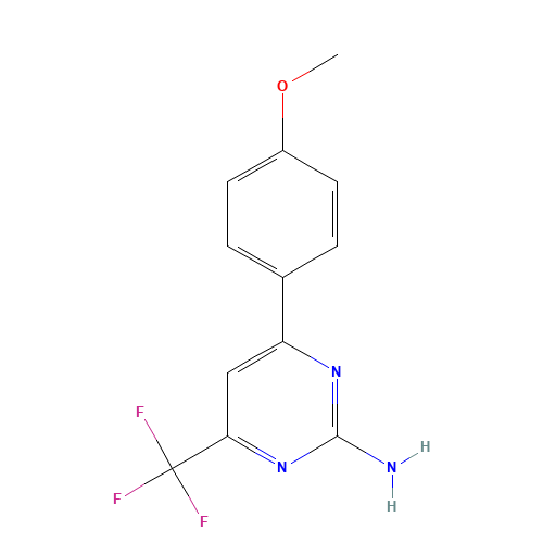 4-(4-METHOXYPHENYL)-6-(TRIFLUOROMETHYL)PYRIMIDIN-2-AMINE (CAS: 519056-51-0) - Chemical Structure and Molecular Formula 