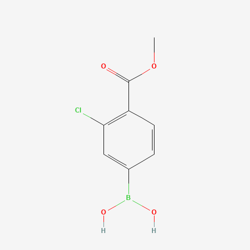 (3-CHLORO-4-METHOXYCARBONYL)BENZENEBORONIC ACID (CAS: 603122-82-3) - Chemical Structure and Molecular Formula 