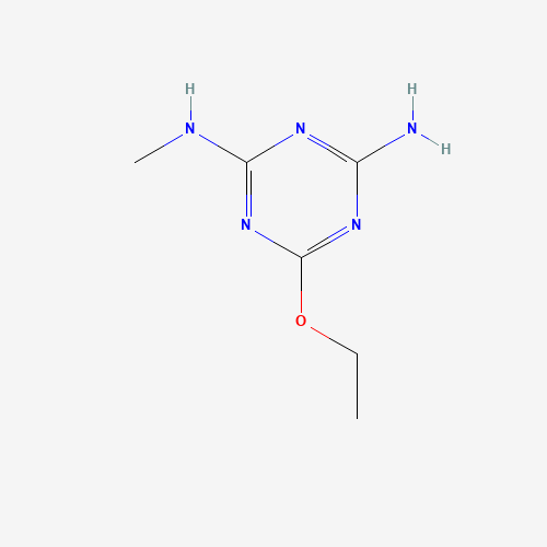 2-AMINO-4-METHYLAMINO-6-ETHOXY-1,3,5-TRIAZINE (CAS: 62096-63-3) - Chemical Structure and Molecular Formula 