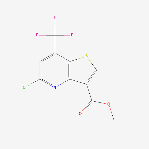 METHYL 5-CHLORO-7-(TRIFLUOROMETHYL)THIENO[3,2-B]PYRIDINE-3-CARBOXYLATE (CAS: 648859-81-8) - Chemical Structure and Molecular Formula 
