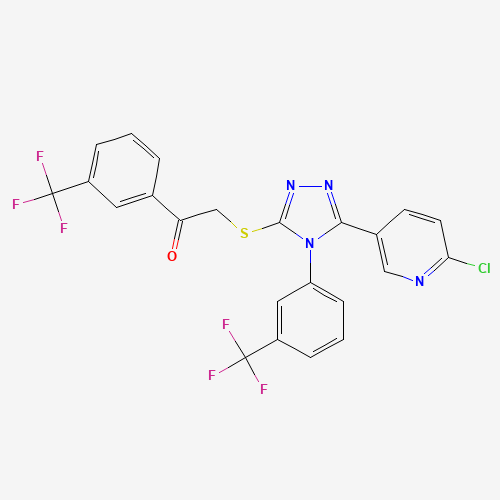 2-((5-(6-CHLORO-3-PYRIDYL)-4-[3-(TRIFLUOROMETHYL)PHENYL]-4H-1,2,4-TRIAZOL-3-YL)THIO)-1-[3-(TRIFLUOROMETHYL)PHENYL]ETHAN-1-ONE (CAS: 680217-03-2) - Related Chemical Product