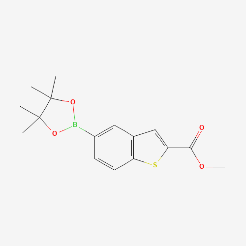 METHYL 5-(4,4,5,5-TETRAMETHYL-1,3,2-DIOXABOROLAN-2-YL)-1-BENZOTHIOPHENE-2-CARBOXYLATE (CAS: 690632-26-9) - Chemical Structure and Molecular Formula 