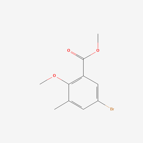 METHYL 5-BROMO-2-METHOXY-3-METHYLBENZENECARBOXYLATE (CAS: 722497-32-7) - Chemical Structure and Molecular Formula 