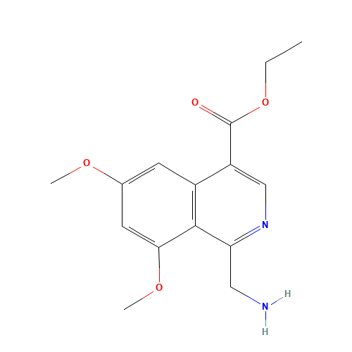 ETHYL 1-(AMINOMETHYL)-6,8-DIMETHOXYISOQUINOLINE-4-CARBOXYLATE (CAS: 784127-15-7) - Chemical Structure and Molecular Formula 