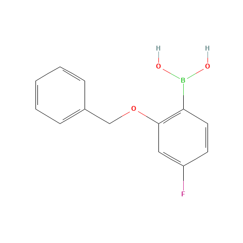 2-BENZYLOXY-4-FLUOROPHENYLBORONIC ACID (CAS: 848779-87-3) - Chemical Structure and Molecular Formula 