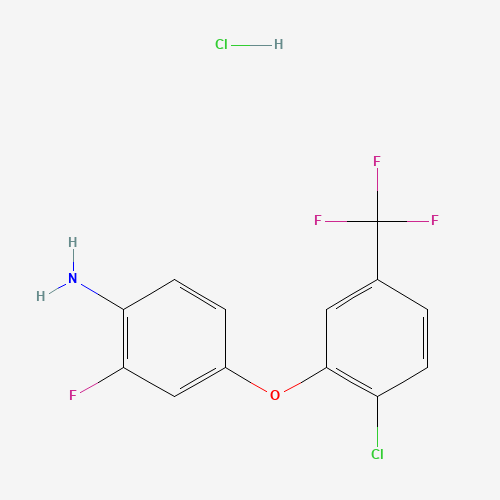 4-[2-CHLORO-5-(TRIFLUOROMETHYL)PHENOXY]-2-FLUOROANILINE HYDROCHLORIDE (CAS: 849776-61-0) - Chemical Structure and Molecular Formula 