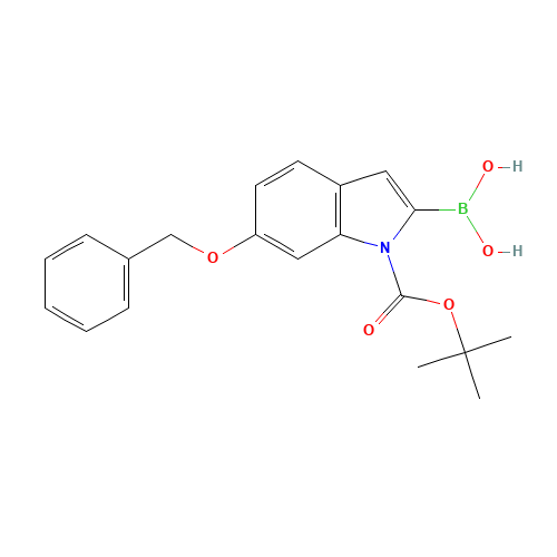 6-BENZYLOXY-1-BOC-INDOLE-2-BORONIC ACID (CAS: 850568-66-0) - Chemical Structure and Molecular Formula 