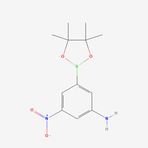 3-AMINO-5-NITROBENZENEBORONIC ACID PINACOL ESTER (CAS: 871329-51-0) - Chemical Structure and Molecular Formula 