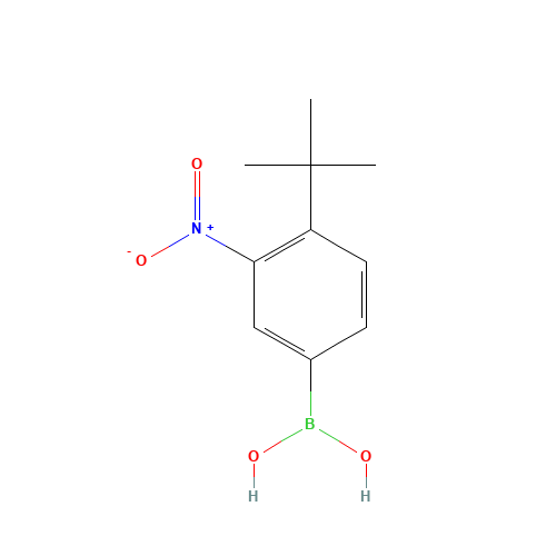 4-TERT-BUTYL-3-NITROBENZENEBORONIC ACID (CAS: 871329-54-3) - Chemical Structure and Molecular Formula 