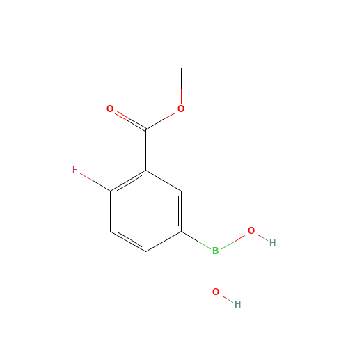 4-Fluoro-3-(methoxycarbonyl)phenylboronic acid (CAS: 874219-35-9) - Chemical Structure and Molecular Formula 