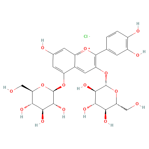 CYANIN CHLORIDE (CAS: 2611-67-8) - Chemical Structure and Molecular Formula 