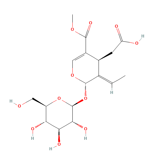 ELENOLIC ACID 2-O-GLUCOSIDE (CAS: 60539-23-3) - Chemical Structure and Molecular Formula 