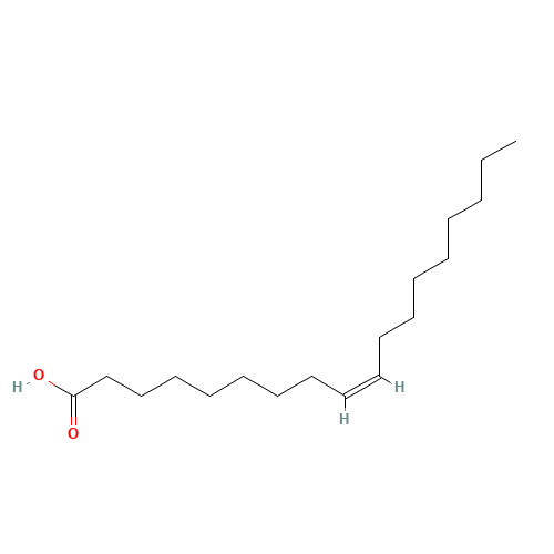cis-9-Octadecenoic acid (CAS: 112-80-1) - Chemical Structure and Molecular Formula 